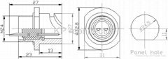 FQ24圓形螺母固定式插座