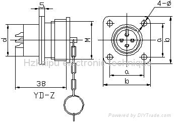 circular rain proof connectors YD series  4