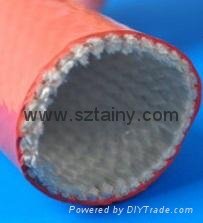Fiberglass braided sleeving coated with silicone resin