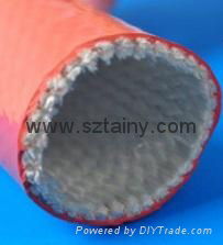 Fiberglass braided sleeving coated with silicone resin