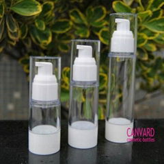 Clear airless serum bottle