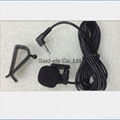 3.5mm Lapel Microphone Cheap Microphone For Car Radio GPS DVD Receiver 3m cord  3