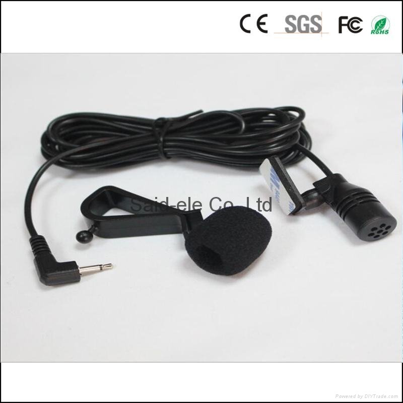 3.5mm Lapel Microphone Cheap Microphone For Car Radio GPS DVD Receiver 3m cord  5