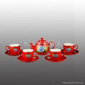 醴陵红瓷万寿茶具 4