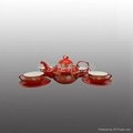 醴陵红瓷万寿茶具 5