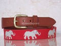 Handmade Elephant Needlepoint Belts 1