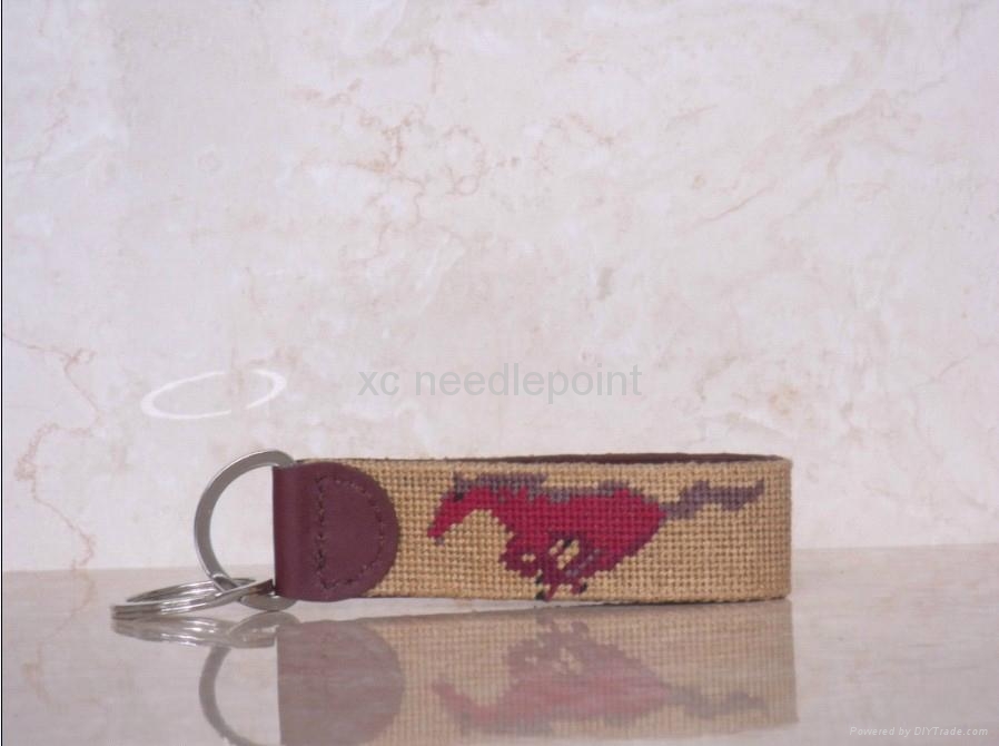 Wild Horse Needlepoint Leather Key Chains 30554 Elegance (China