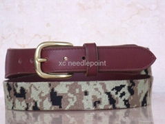 Personalized Needlepoint Belts with Customers' Designs