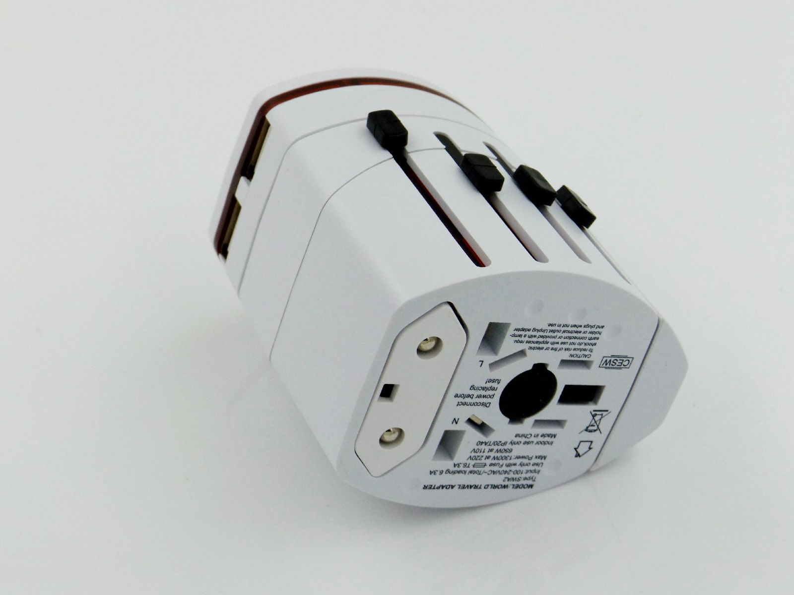 travel adapter plug with safety shutter