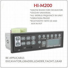 12-24 Volt radio for Excavator heavy plants with Bluetooth