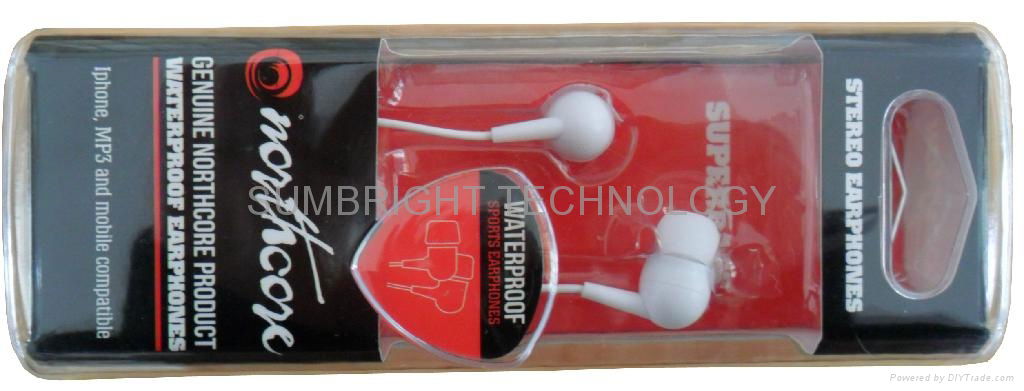 SB-EB069white waterproof earphone 2