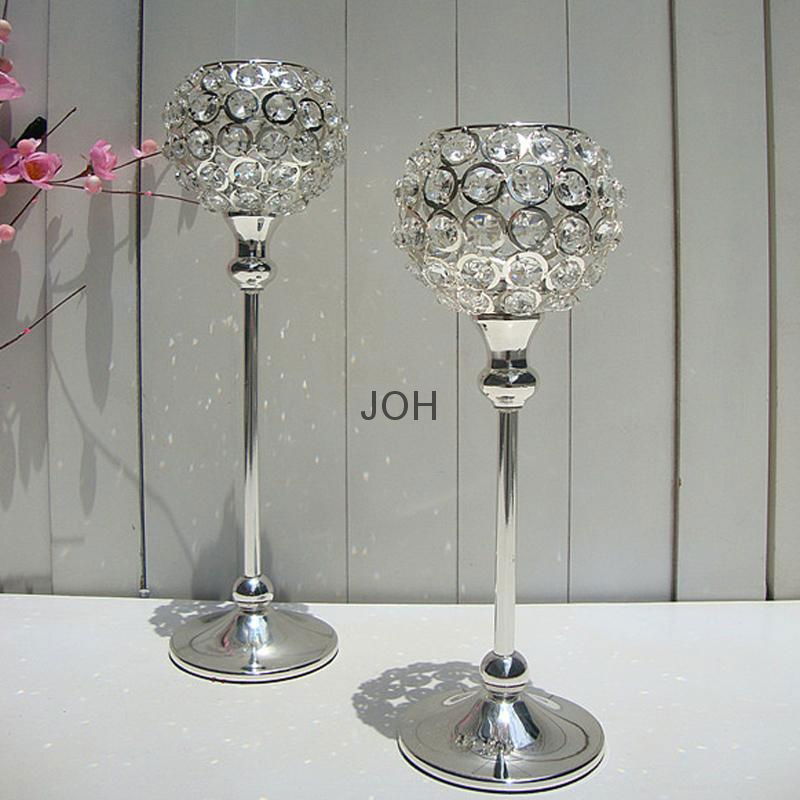 elegant wedding crystal candle holder centerpieces 