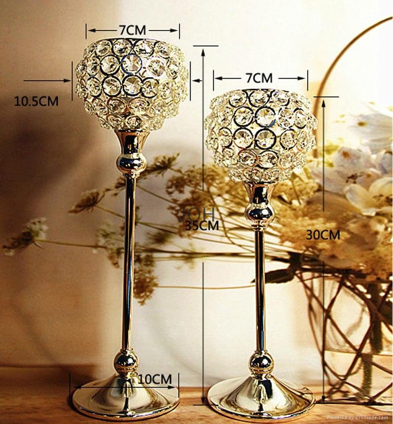 elegant wedding crystal candle holder centerpieces  4