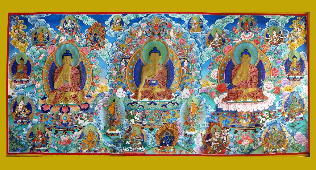 Three holy regong thangka, Tibetan Buddhism in the west 