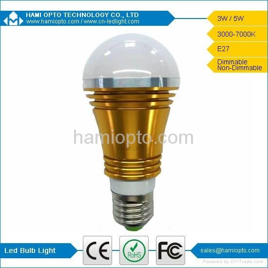Dimmable High Lumen Hot Sale E27 E14 3W LED Bulb Light, LED Light bulb AC85-265V