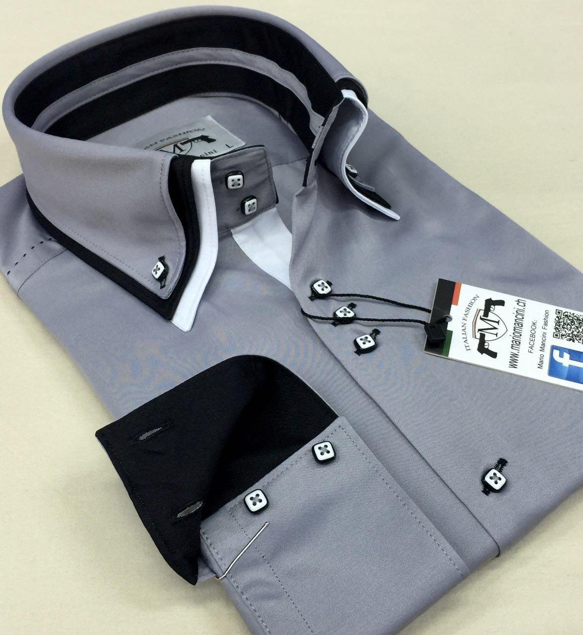 Triple collar designer men's shirts (production & wholesale) 3