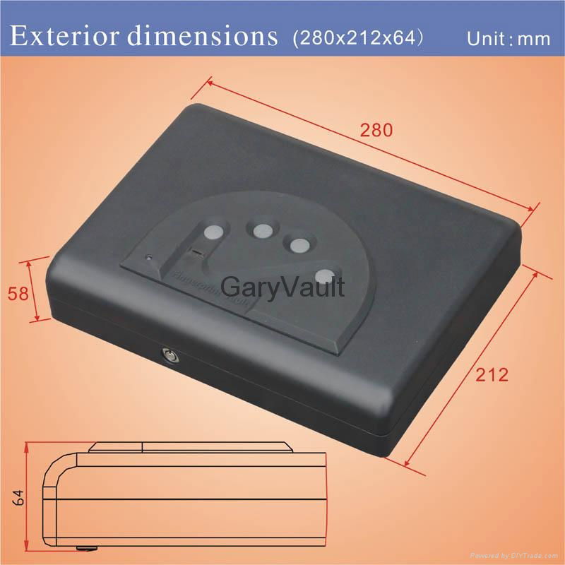 Garyvault Micro Vault MS500 Biometric Portable Pistol Gun Safe Price USD60-70 2