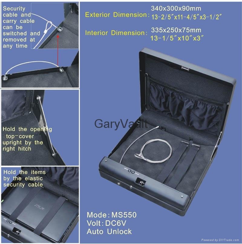 Garyvault Micro Vault MS550 Biometric Portable Pistol Gun Safe A4 Document 3