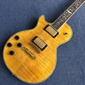 LP 1959 R9 left handed electric guitar, Flame Maple Top, Abalone Flower inlaid