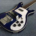 Rick 4003 model Ricken 4 strings Electric Bass guitar in blue color, Chrome hard