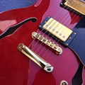 Hollow body jazz electric guitar, Double F holes Red body and back electric guit