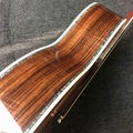 Custom 39 Inch Round Koa Wood Acoustic Guitar Real Abalone Inlays 3