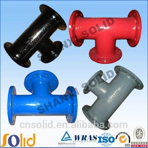 ductile iron all flanged tee