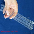 Transparent one end closed quartz glass