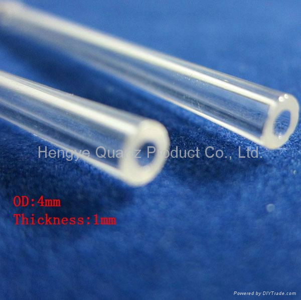 195mm length low OH quartz glass tube for HID lamp OD 4mm 4