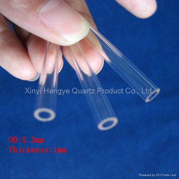 Transparent quartz glass tube