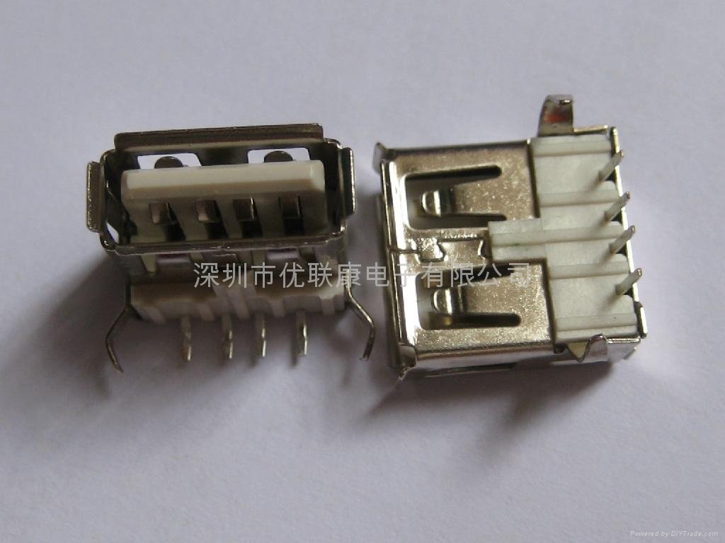 深圳USB弯脚插板母座连接器 2
