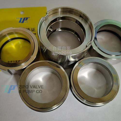 Spring type mechanical seal with tungsten carbide double sealing surface 5