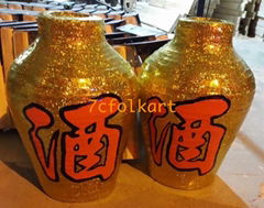 Wine bottles for lion dancing