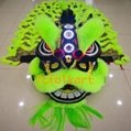 Green fur Law Fu Chi lion head with LED 3
