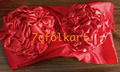 Red/yellow bow flower for lion head, dragon boat, etc.