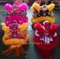 Pink and gold futsan style lion head with wool