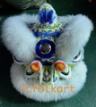 White fur hoksan lion heads