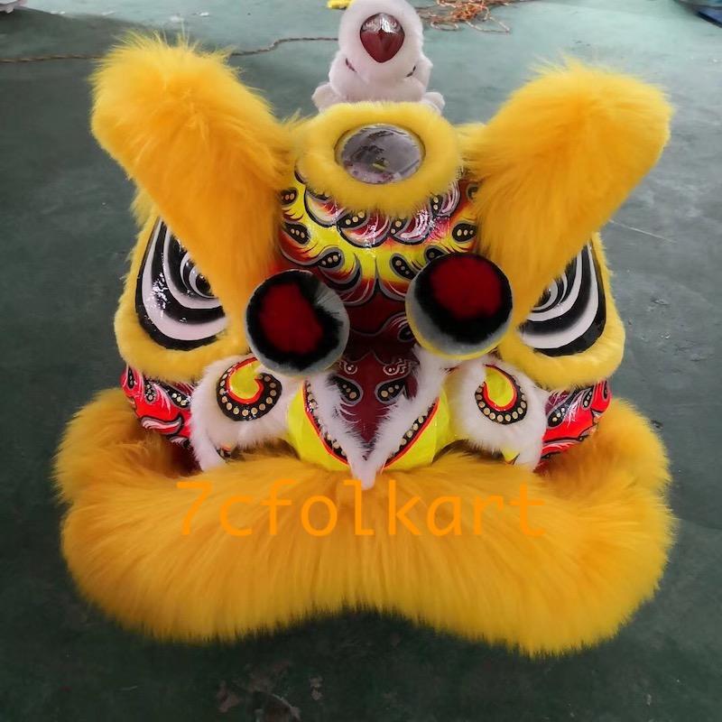 Golden yellow sheep fur futsan style lion heads 4