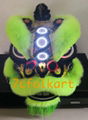 Green fur Law Fu Chi lion head with LED 2