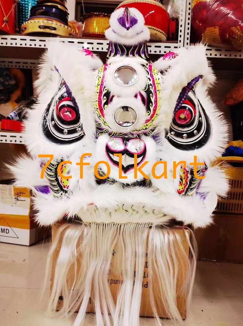 Lo fu chi lion heads with wolf fur 5