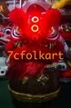 Red fur Law Fu Chi lion head with LED