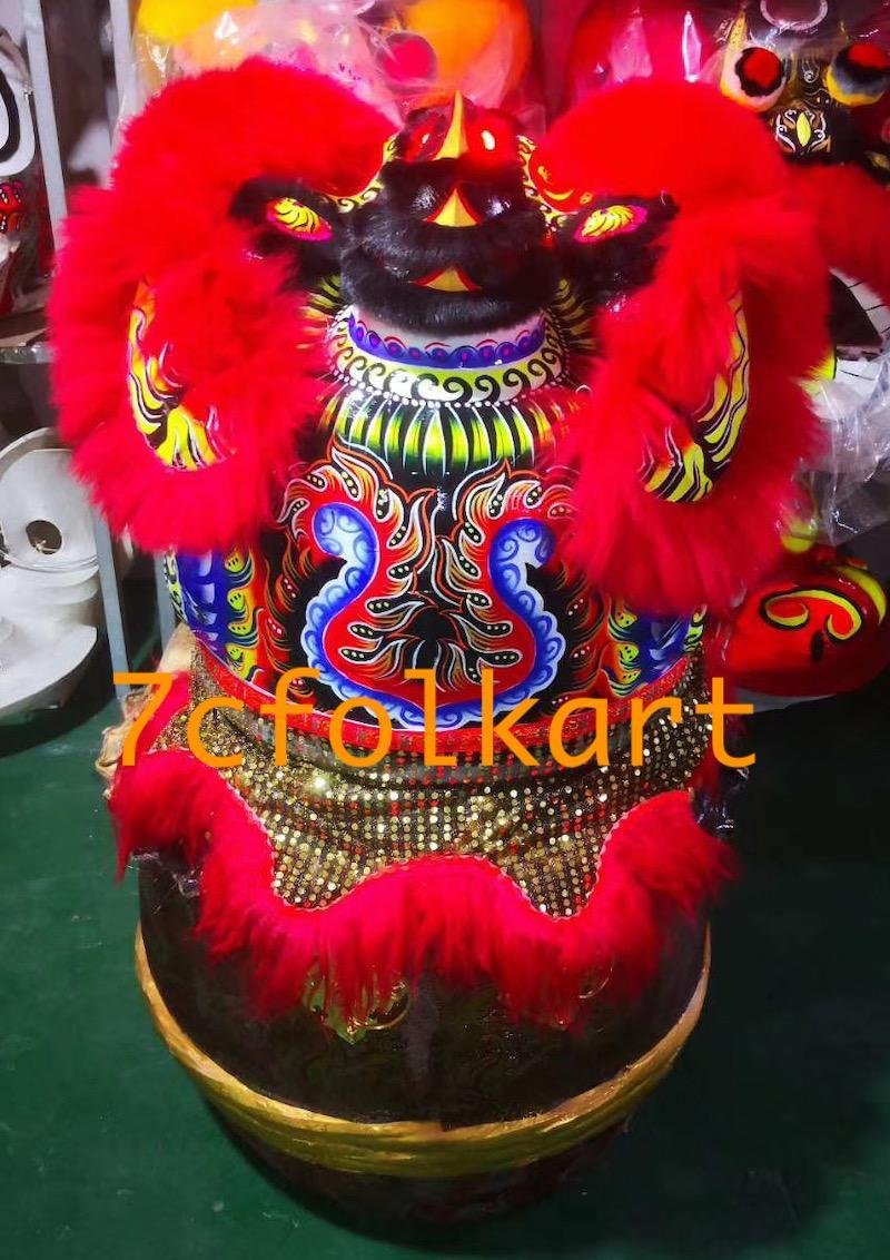 Beautiful painting Lofuchi lion head with LED lights on mirrors and eyes 3