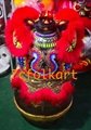 Red fur Law Fu Chi lion head with LED