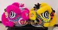 Pink/goden yellow/red futsan style lion heads in different color  4