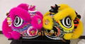 Pink/goden yellow/red futsan style lion heads in different color 