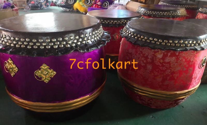 High pitch drum with golden handles, nails and fabric 4