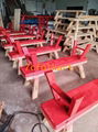 Benches with folded feet for lion dance