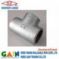 galvanized malleable iron tee bspt,npt 1