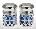 lacquered silver-plated salt & pepper set with acrylic lining