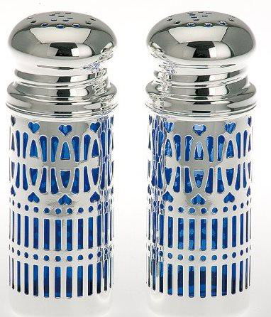 lacquered silver-plated salt & pepper set with acrylic lining